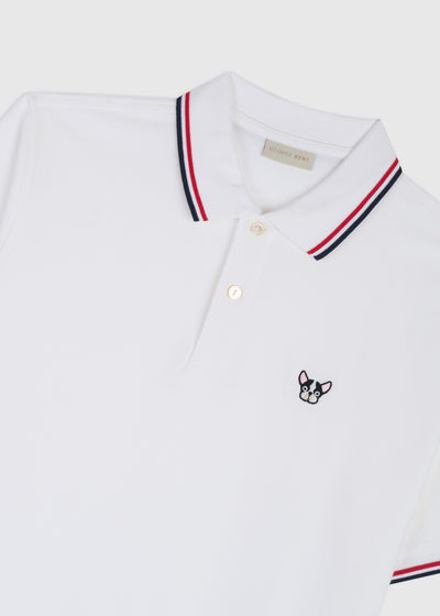 The Met White Red Polo