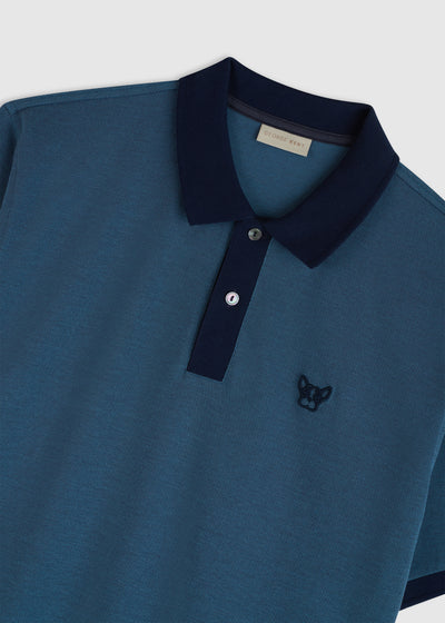 Oxford Pique Eclipse Blue Polo