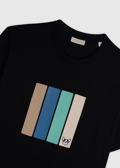 Color Bars Black Tee