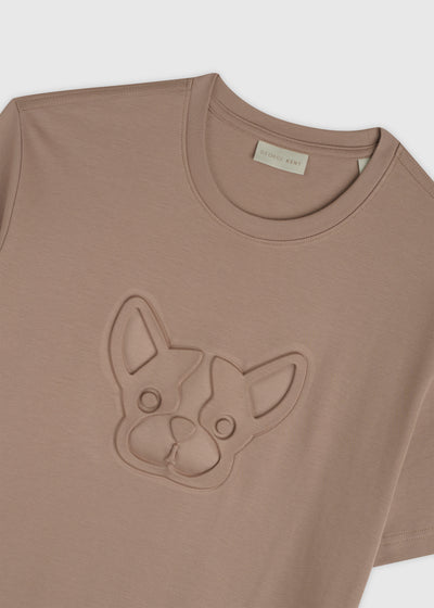 Embossed Logo Almondine Tee