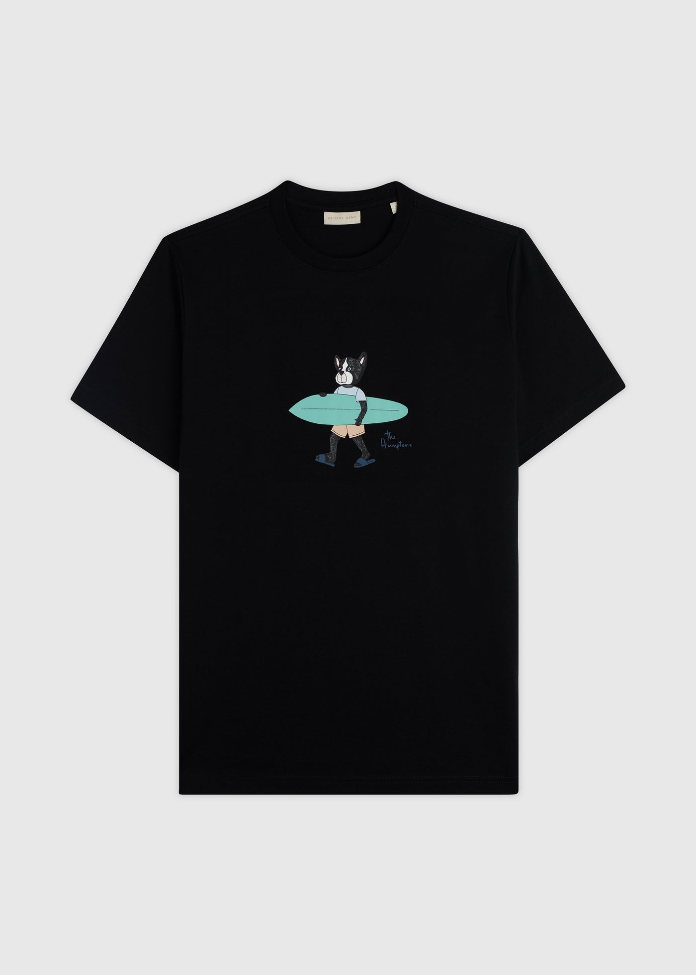 Surfing At The Hamptons Black Tee
