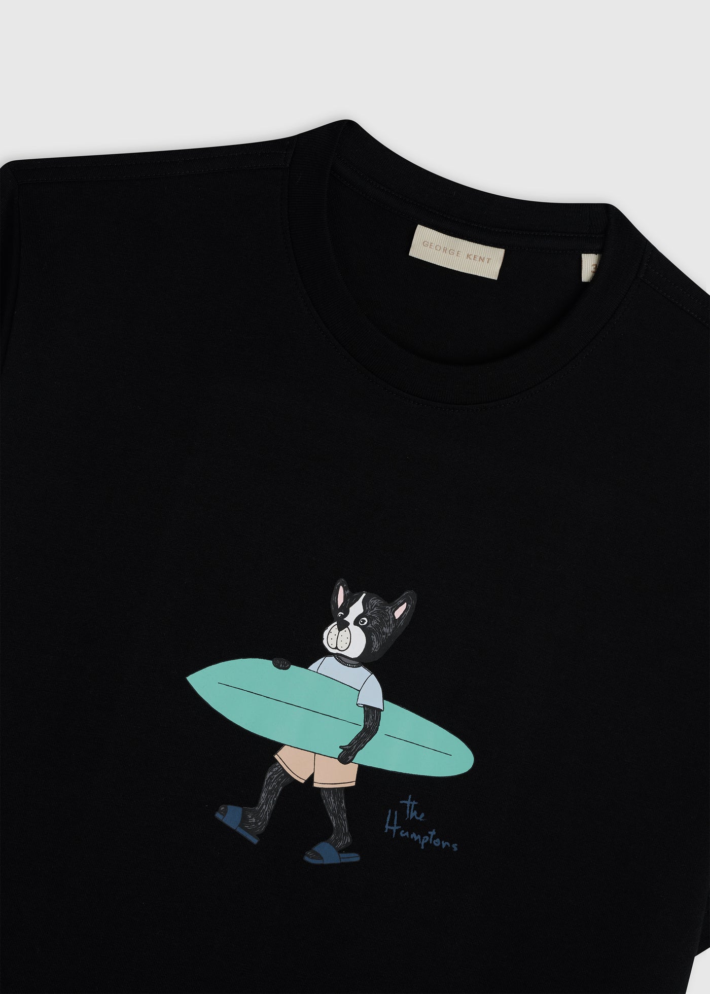 Surfing At The Hamptons Black Tee