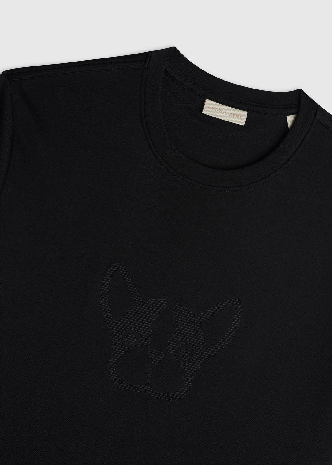 Lineal Embroidery Black Tee – GEORGE KENT